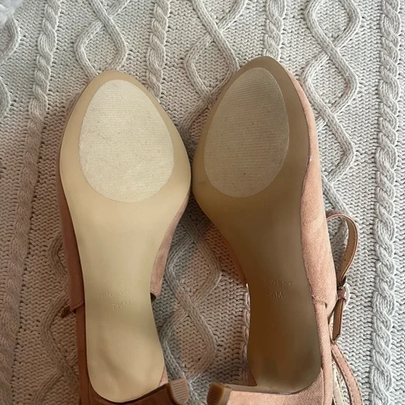 Nine West Tan Suede Heels Closed Toe  Sling Back Women’s 7.5 - Picture 10 of 10